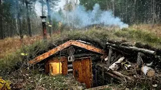 ЗЕМЛЯНКА в ЛЕСУ - САУНА затоплена | ГОСТИ НАТВОРИЛИ дел | ГРИБНОЙ СУП с салом