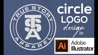 Illustrator Circle Logo Design Tutorial: with embroidery mockup