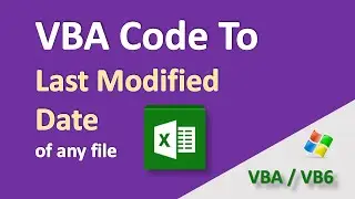 VBA to Find File Last Modified Date