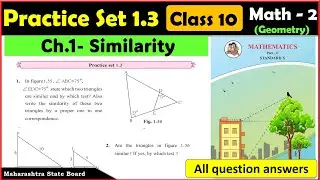 Class 10 Maths Part 2 | Practice set 1.3 |Chapter 1 - Similarly | 10th standard Geometry | SSC Board