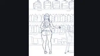 Female Butt and Hourglass Expansion Sequences Artwork 118: Clean Up On Aisle 5