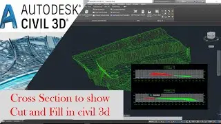 Create Cross sections with cut and fill hatch and tables in civil 3D