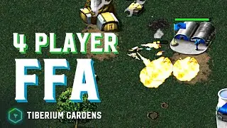 4 Player FFA - Tiberium Gardens - Tiberian Dawn Remastered