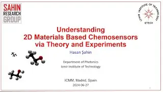 Understanding 2D Materials Based Chemosensors via Theory and Experiments  Seminar by Hasan Sahin