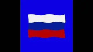 Russia 2d flag  green screen flag animation