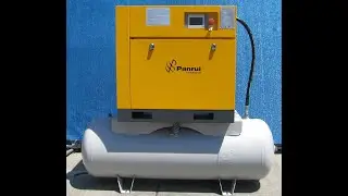 2024 Panrui 10 HP Rotary Screw Air Compressor VFD 220V Single Phase 38 CFM Tank