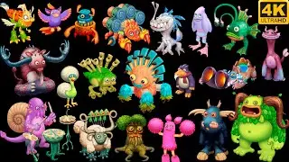 Cloud Island - All Monster Sounds and Animations (My Singing Monsters: Dawn of Fire) 4k