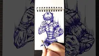 Speed drawing Baki with Blue InkPen😳 #shorts #anime #drawing