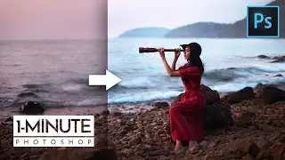 1-Minute Photoshop | Easily Change Landscape Color To ANY Color in Photoshop