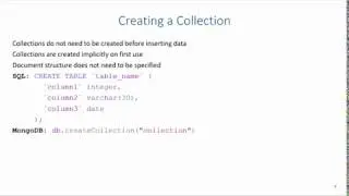 NoSQL: Creating Collections in MongoDB