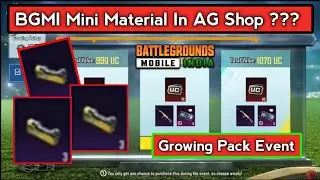 Mini Material In AG Shop ?? Growing Pack New Event In BGMI