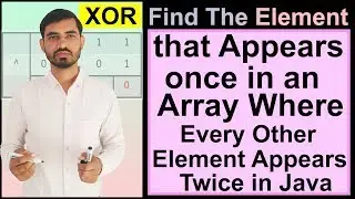 Find The Element That Appears Once In An Array Where Every Other Element Appears Twice in Java