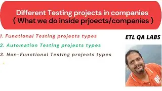 What are the types of different testing projects in Industries? Real time testing projects types