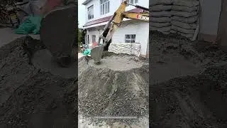 Easyway To Stir And Mix Concrete With Excavator In Rural !