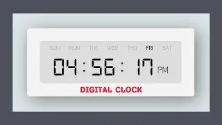 Digital clock using HTML CSS and JavaScript with free source code | Simple JavaScript project