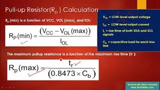 I2C pull up resistor calculation, bus capacitance, and rise time lecture 9