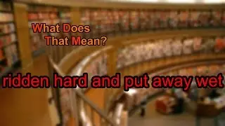 What does ridden hard and put away wet mean?