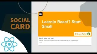 Build A Social Card App With REACT | React Project