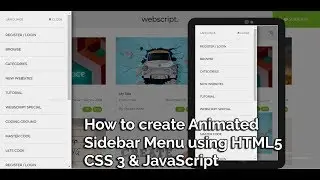 How to Create Animated Sidebar Menu using HTML 5, CSS 3 & JavaScript