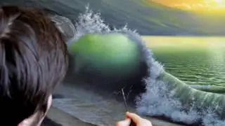 Морской пейзаж маслом на холсте.