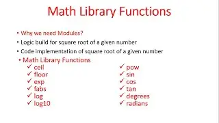 Math Library Function in Python - Python for Beginners | Class 12