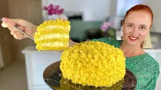 How to make Italian mimosa cake. Homemade Italian cake. 