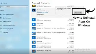 How to uninstall Apps on Window 10