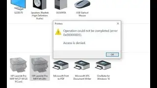 (FIX)cannot set default printer || Operation could not be completed Error :0x00000709 , 0x00000005