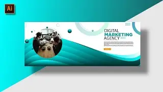 Illustrator Tutorial | Simple Web Banner Design | Digital Marketing Agency | [Hindi]