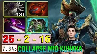 25Kills Collapse [Kunkka] Mid With First Item Blade Mail Build Next Level Play Dota2 7.34b