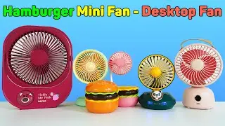 Hamburger Mini Fan - Desktop Fan, Strong Wind And Enjoy The Cool Summer | Unboxing & Review