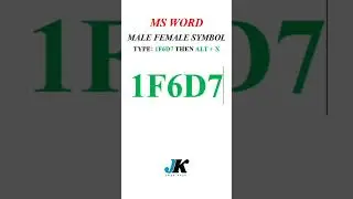How to create Male Female symbol in ms word | JUST KEEP | 