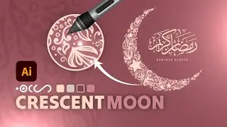 Ramadan Crescent Moon: Easy & Elegant Floral Decorations in #adobeillustrator