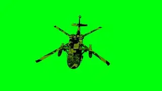 Military Helicopter Flying with Different Angles Green Screen Video