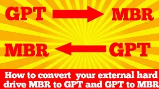 How to convert  your external hard drive MBR to GPT and GPT to MBR in Hindi