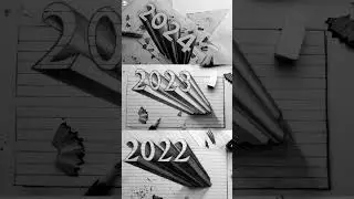 Draw New Year 3D #circlelineartschool #drawing #3d #drawnumber #pencil #pencildrawing