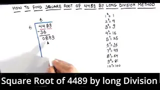 How to Find Square Root of 4489 by Long Division Method / Long Division Method Quick & Easy Trick