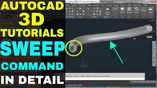 How to use SWEEP COMMAND IN AUTOCAD 3D TUTORIALS | Autocad 3D Sweep