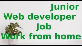 Remote Junior Web Developer Job | Work from Home Job.