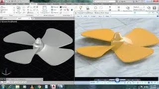 AutoCAD 3D Modeling - Propeller , Rotor Fan Blade Tutorial - Materials + Rendering