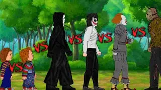 Chuky vs robot Chuky vs scream vs jeff the killer vs Pennywise vs Jason Voorhees (Animation)