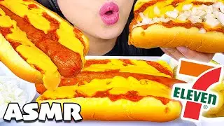ASMR BIG BITES CHEESY HOTDOG 7-ELEVEN (Convenience Store Food) Eating Sounds | ASMR Phan