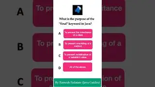 Java Quiz 12 - What is the purpose of final keyword in Java #java