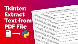 Tkinter PDF Text Extractor tutorial for beginners - Python GUI project [Tkinter, PyPDF2]