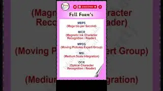 Full Form of computer |computer full form (part 8) MBPS MICR MPEG MSI OCR #online #computer #shorts