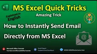 Instantly Send Email From Excel in MS Excel or PDF Format | Excel Learning | Excel Functions