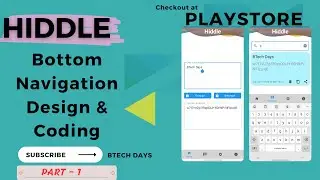 1. Hiddle App - Bottom navigation desing and coding | Android Project Java | Android Studio