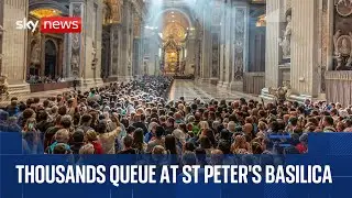 Thousands of people pour into St Peter's to pay final respects to Pope Francis