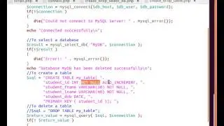 MySQL from a PHP Script 4/8: Create/Delete Table(s) in MySQL