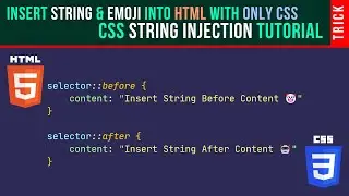 How To Insert String And Emoji Into HTML With CSS - String Injection Tutorial 
